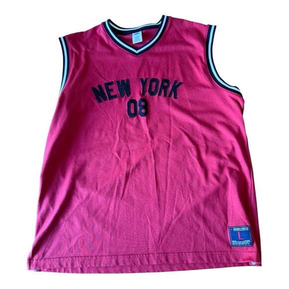 VINTAGE OLD NAVY EMBROIDERED NEW YORK 08 BASKETBALL JERSEY TANKER LARGE - Picture 3 of 10